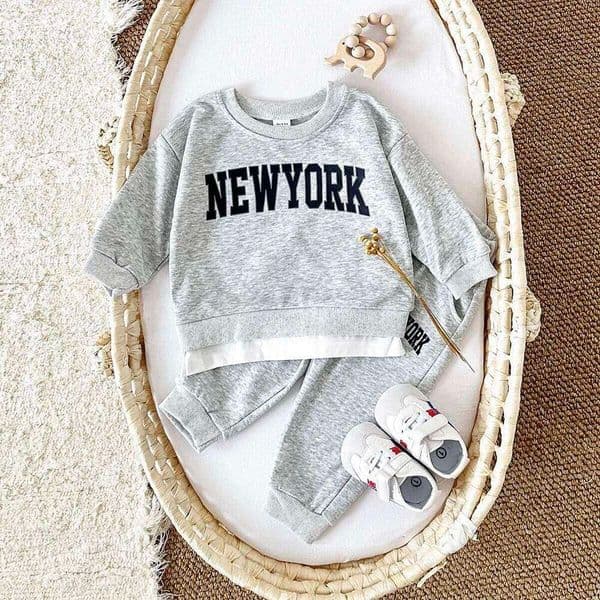 Spring Baby Boys Clothing 2Pcs Cotton Clothes Sets NewYork Tracksuit Long Sleeve Top+Pants Infant Outfit 0-3 Years Kids 26L0512
