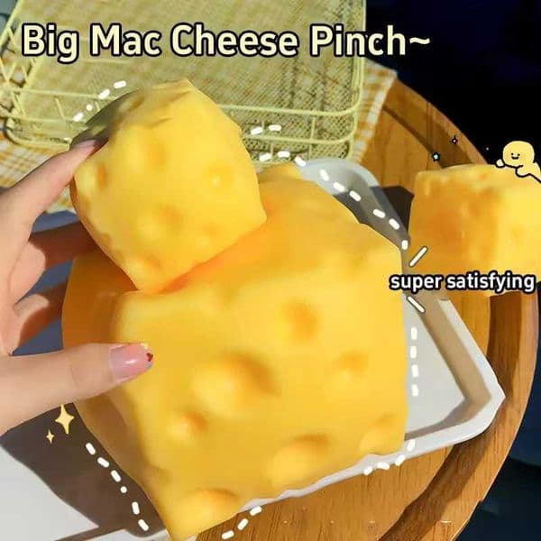 1PC Simulate Cheese Slow Rebound Pinching Office Decompression Slow Rebound Cheese Pinching Ornament Relax And Decompress KneadT260512