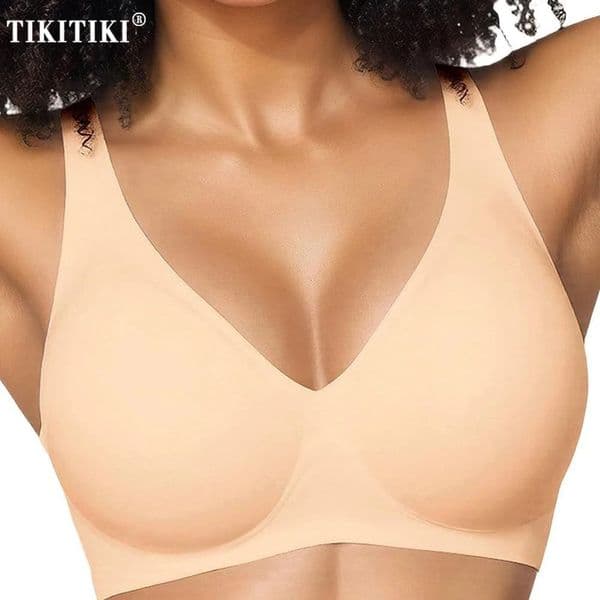 Jelly Wireless Bra Deep V Push Up Seamless TShirt Comfortable Plunge No Underwire Bras with Adjustable Straps Everyday 260512