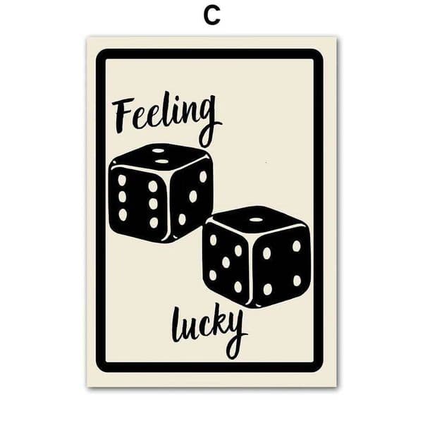 Art Canvas Painting Lucky Playing Card Dice Spades Ace Queen Club Living Room Decor Posters And Prints Home Wall Pictures 26W05012
