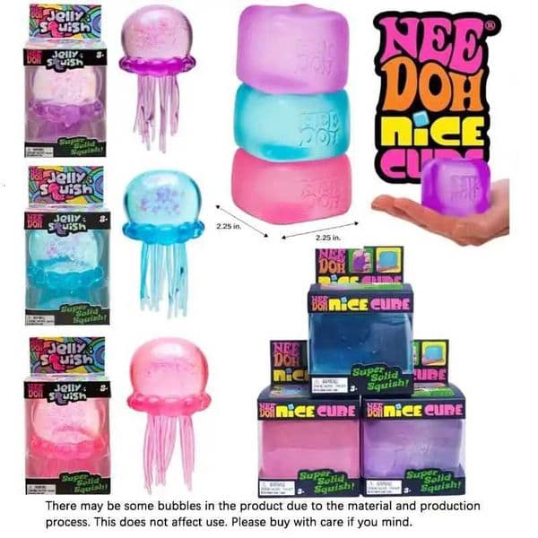 NeeDoh Trending Jellyfish Cube Squish Toy Soft Jelly Squeeze Stress Relief Fidget Toy Sensory NeeDoh for Kids Adults H260512