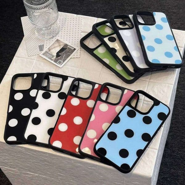 Korean Minimalist Cute Polka Dots Phone Case For iPhone 17 Air 16e 16 Pro Max 15 14 Plus 13 12 11 Shockproof Silicone Back Cover W260512