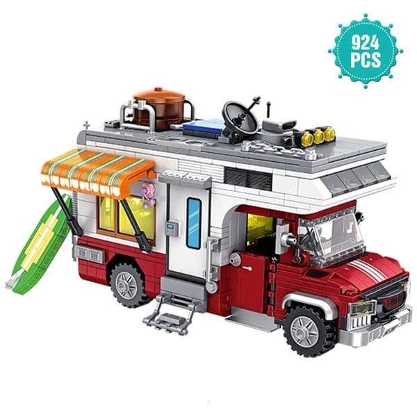 927PCS Lighting CamperVan Building Set Camper Vehicles Construction Bricks for Teens and Adults Christmas Fifts 260507