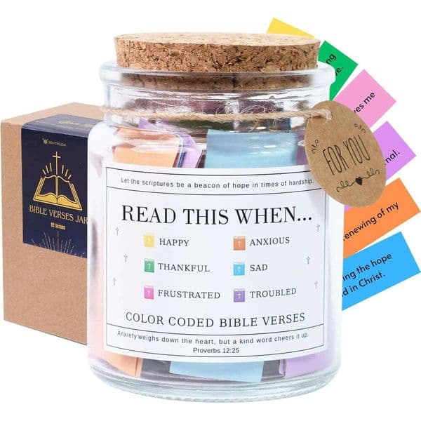 Read This When Bible Verses Jar Mothers Day for Mom Birthday Christian Gifts for Women Graduations Gift Teacher Appreciation Gift