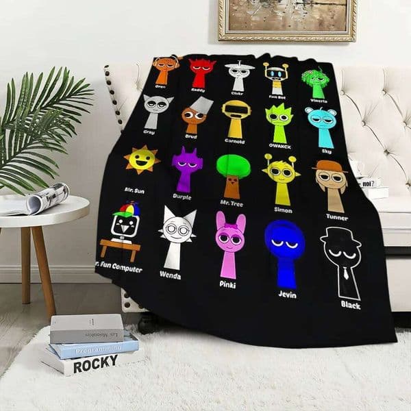 Sprunki Incredibox Game Blanket Plush Nap Sofa rug for Living Room Warm Office Bedroom Birthday Home Travel Kid Gifts J260512
