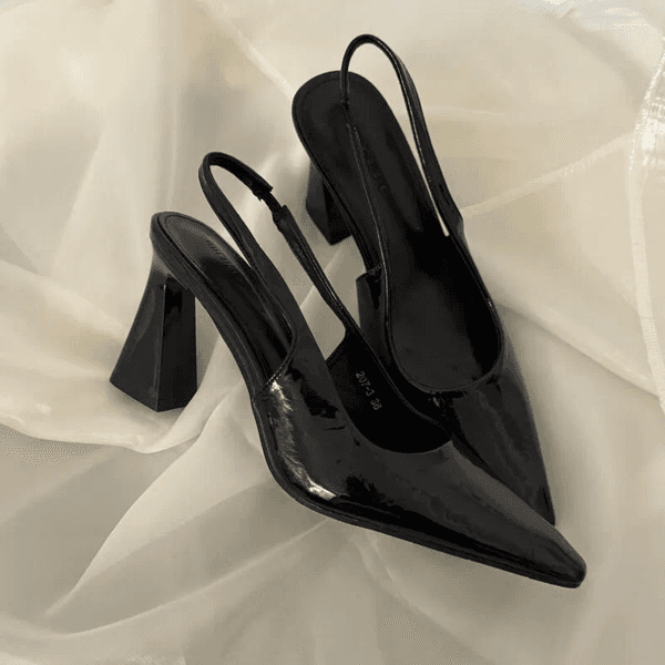 Sandals Black Women Summer Fashion Women's Pointed Pumps Shoes Office Dress Sexy Square Heel High