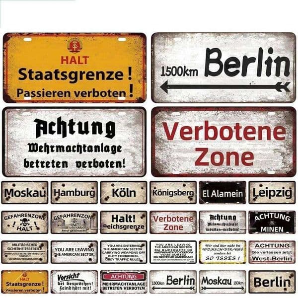 Vintage Berlin City Plate War Aluminum Sign Store Bar Metal Home Club Man Cave Pub Decor Painting Plaques Poster Wall Decoration 26Y0513