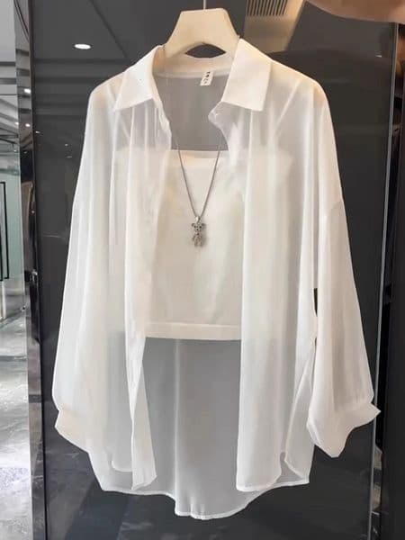 2026 Womens Loose Ice Sensation Pearl Silk Sun Protection Shirt Ultra Smooth Summer Open Cardigan Outerwear Commute Style 260513