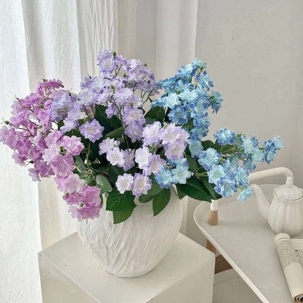 1PC Artificial Jasmine Flower Bouquet, Blue Purple Gradient Fake Flowers, Home Decor, Mother's Day/Graduation/Thank You Gift W260513