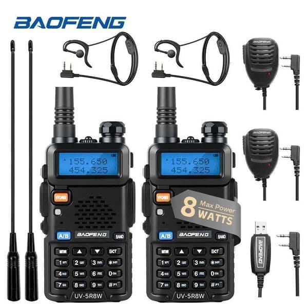 1/2PCS BaoFeng UV-5R 8W Tri-Power Walkie Talkie High Power Dual Band Long Range 128 CH Portable Handheld UV 5R Ham Two Way Radio 26Y0513