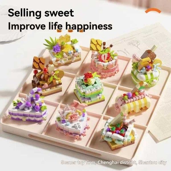 New hot-selling dessert party series cake building block assembly model suitable as a desktop decoration a gift toy loved by b L2605139O57