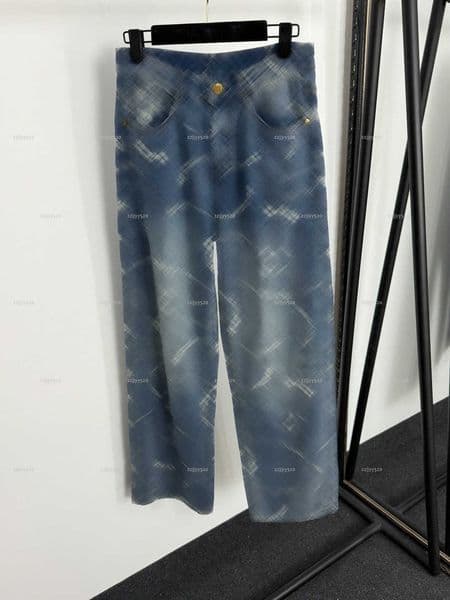 Brand printing women Jeans Four Seasons lady denim women designer clothes Jacquard pattern straight tube slimming denim pants A220X05N253