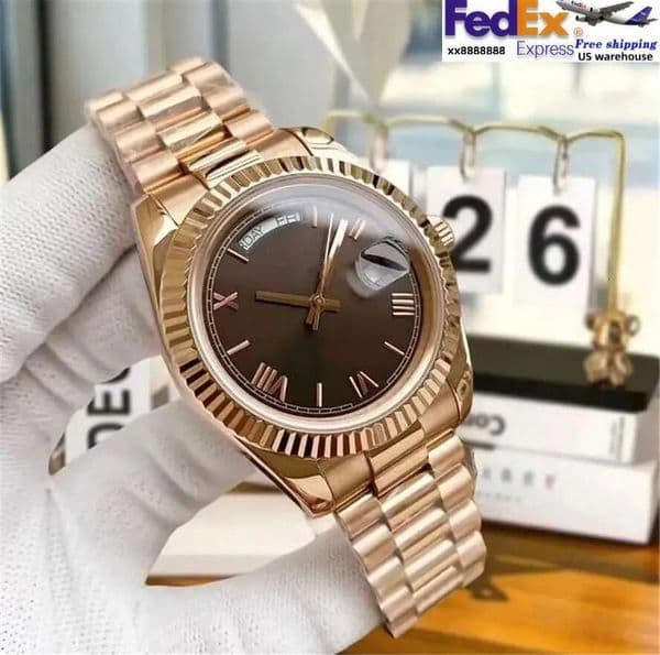 Men 40mm 2813 Automatic Movement Week Waterproof 904L Stainless Steel Roman Numerals Date Display Menwatch Designer Watch