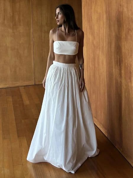 Bornladies 100 Cotton Suspender Underwear Half Long Skirt Set Summer Beach Style Sexy Stylish Underwear Long Skirt Set 260511