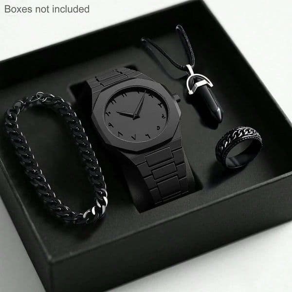 Autumn New Men's Watch Light Luxury Niche High-End Simple Fashion Quartz Wristwatch Black Large Dial