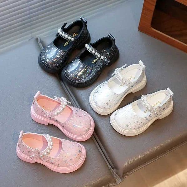 2025 Shoes NewGirls Leather Shoes for Party Wedding Kids Princess Rhinestones Shoes with Bow-knot Fashion ChildrenL260513M116XU5LXU5L