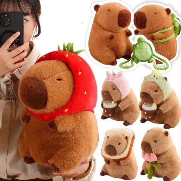 25-55CM Kapibala Plush Toy Internet Celebrity Capybara Jun Ugly Cute Guinea Pig Doll Boys Girls Anime Kawaii W260513