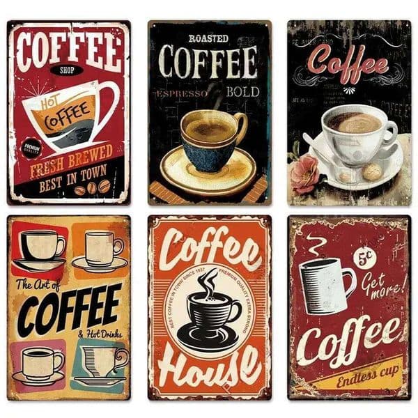 Vintage Bar Metal Tin Signs Decor Art Posters Wall Decoration Coffee Plaque Sign Cafe 26L0513