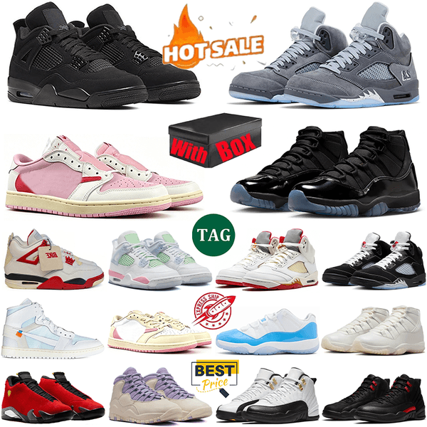 Designer 4s 5s 11s basketball shoes Wolf Grey White Metallic Sunset Black Cat Shy Pink Tropical Pink Gamma University Blue men women trainers sports