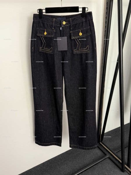 Luxury printing women Jeans Four Seasons lady coat women designer clothes embroidered pocket high waist slimming denim pants A219X05N253