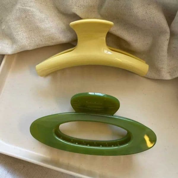 2Pcs French Style Hollow Jelly green Geometric Ellipse Arc Hair Clip Claw Retro Large Shark Clip Hair Accessories For Woman Girl H260513