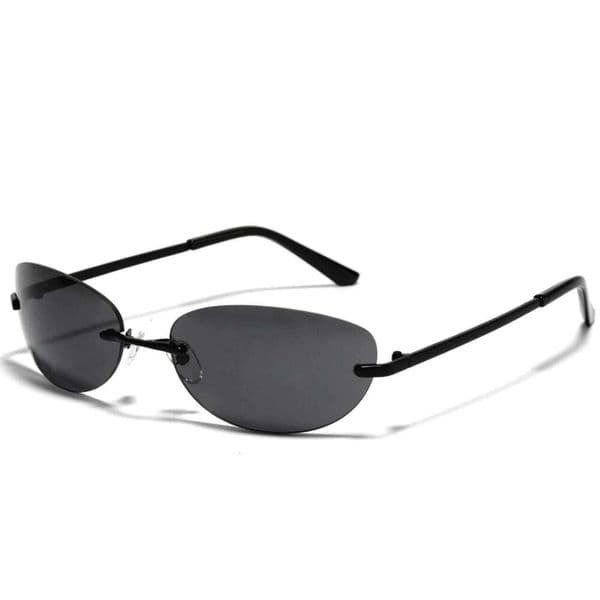 Luxury Brand Designer Y2K Rimless Oval Sunglasses for Women Men UV Protection Sun Glasses Punk Popular Goggle Shades 26W0513