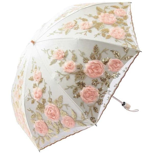 Lace Up Flower Umbrella For Women Summer Parasol Folding Sun Garden Uv Umbrella Portable Lady Beautiful Beach Paraplu Rain Gear L260512