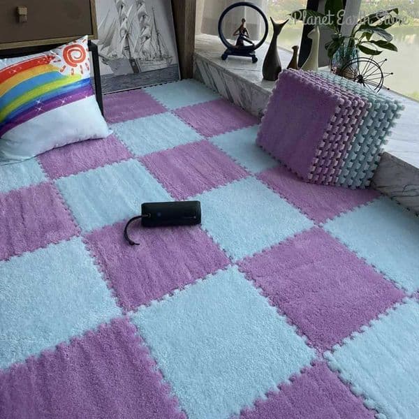 Soft Plush Childrens Mat EVA Foam Mat Long Hair Carpet Infant Developing Mat Rug Interlock Keep Warm Playmat 30CM T260512