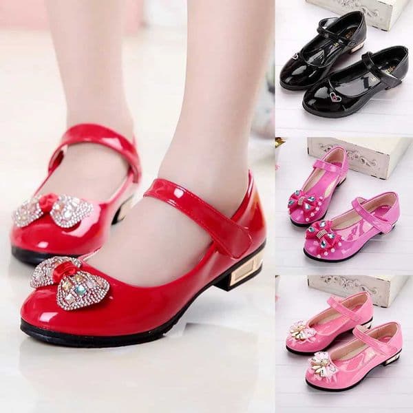 Girls Shoes 2021 Newly Arrived Infant Kids Baby Girls Crystal Bling Bowknot Single Princess Shoes Sandals Girls Sandals Shoe RedL260513C5P6