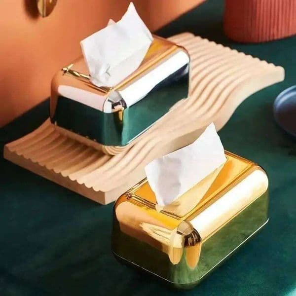 Light Luxury Electroplated Home Living Room Desktop Creative Tissue Storage Retro Baby Wet Wipes Drawer Paper Box 26W0513