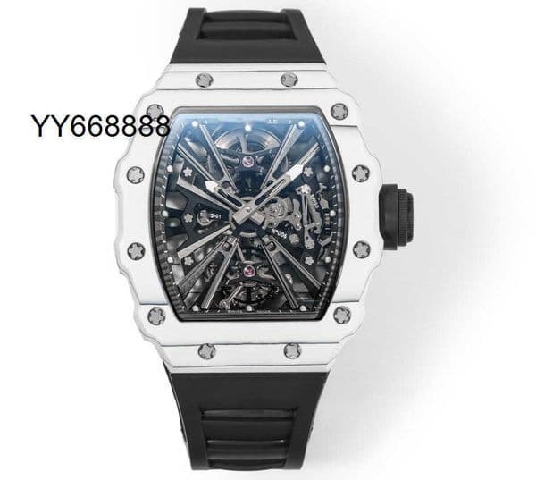 Luxury watch R M 12-01 Automatic Mechanical Mens watches Super Tourbillon Hollow Limited Edition Case Skeleton Rubber Strap Men Wristwatch Carbon Fiber MeiXT6Y
