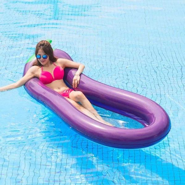 Eggplant Water Inflatable Swimming Ring Deck Floating Row Adult Swimming Circle Thickened Pvc Rubber Ring Swimming Pool Toy Z260513