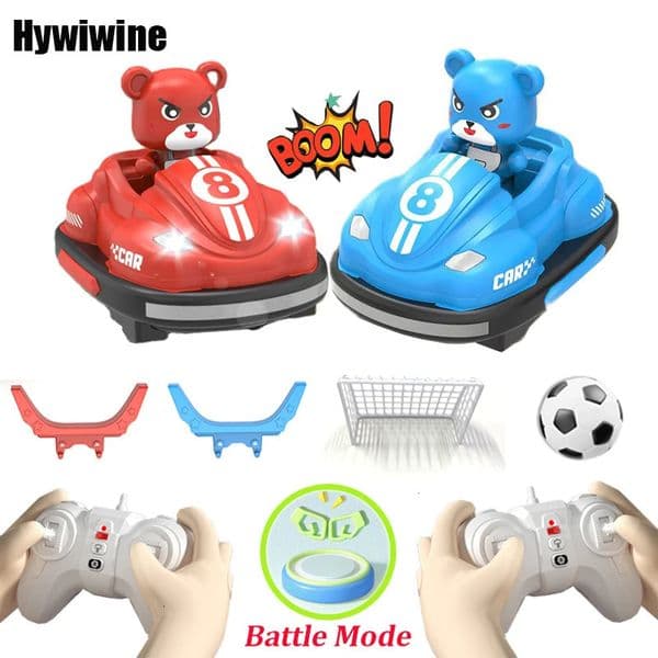 24G Bumper Battle RC Car with LED Music Ejecting Plush Toys Parent-Child Competitive Racing Game for Boys Kids Outdoor Toys 260512