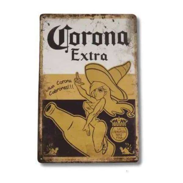 Corona Beer Tin Sign Mexican Bar Metal Vintage Ad Poster Decor 26Y0513