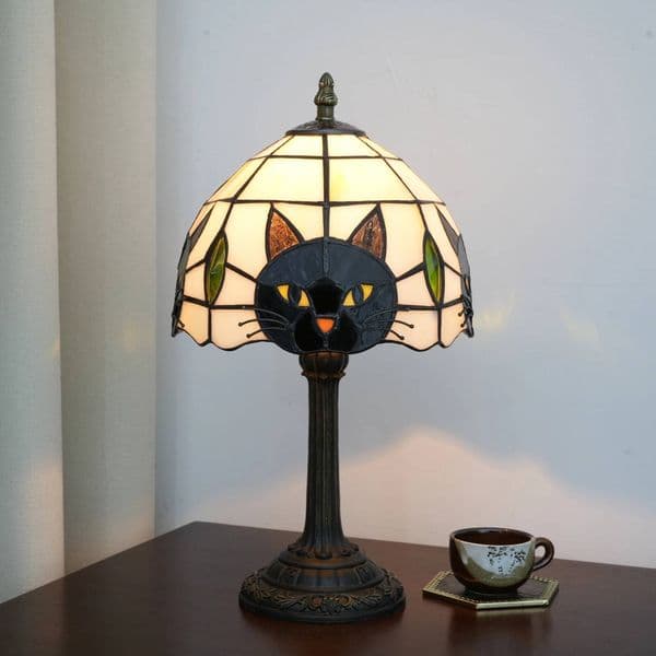 Black Cat Table Bedroom Nightstand Decor,Animal Nursery Bedside Kid Study Room,Cute Desk Lamp for Girl Room ddmynov