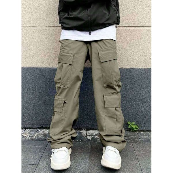 Men's Retro Workwear Casual Style Sporty Trousers for Couples High Street Trendy Brand Loose Fit Cargo Pants 26W0513