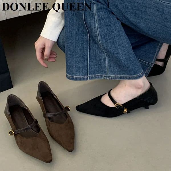 Pointed Toe Women Pumps Shoes Fashion Shallow Slip On 2026 Spring Autumn Dancing Party Low Heel Mary Jane Shoes Footwea 260513