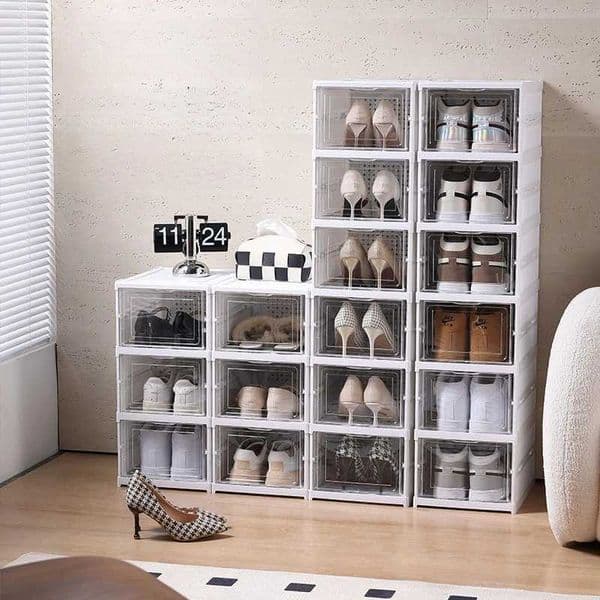 Transparent Dust-proof Breathable Shoe Box Rack Thickened Drawer Style Multi-layer Folding Isolation Shoe Display Storage Rack T260512