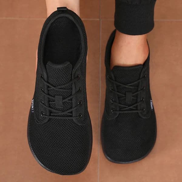 Mens Shoes Sneakers Wide Toe Barefoot Casual Wide Last Fashionable Canvas Black Flat Board Shoes Breathable Mesh Mens Shoes 260513