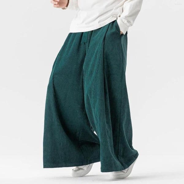 Men's Pants 2026 Men Baggy Wide Leg Chinese Style Vintage Straight Male Oversized Culottes Streetwear Trousers