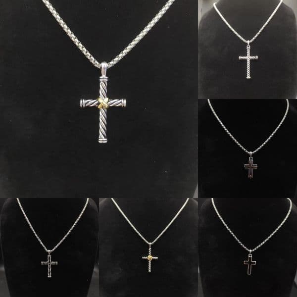 Davids Necklace Designer Cross Necklace Vintage Designer Star Of Luxury Jewelry Twisted Rope Metal fashion Jewelry women mens