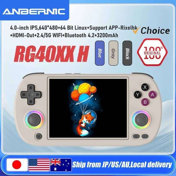 ANBERNIC RG40XX H 64 Bit Linux Retro Handheld Game Console 4.0'' I Screen Supports 5G WiFi RG40XXH HD-Support Output J260513