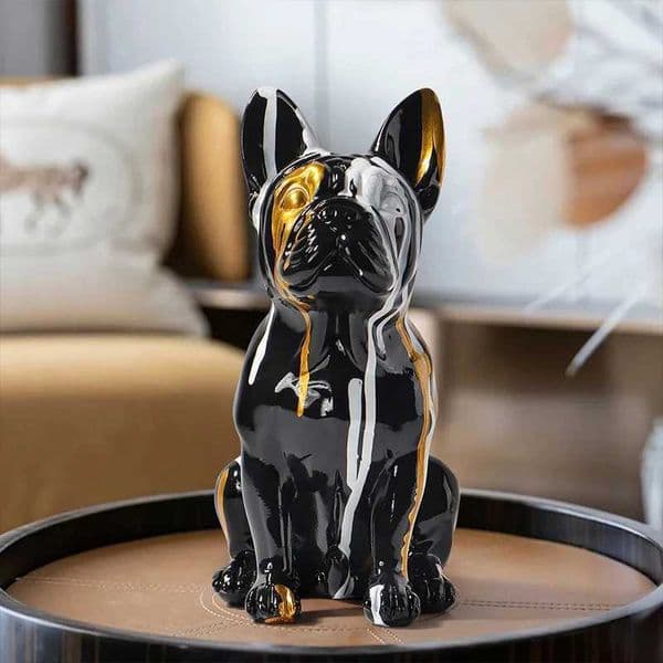 French Bulldog Sculpture Home Decor Modern Collectible Doll Art Dog Statue Bulldog Doll Resin Crafts Living Room Tabletop Decor T260512