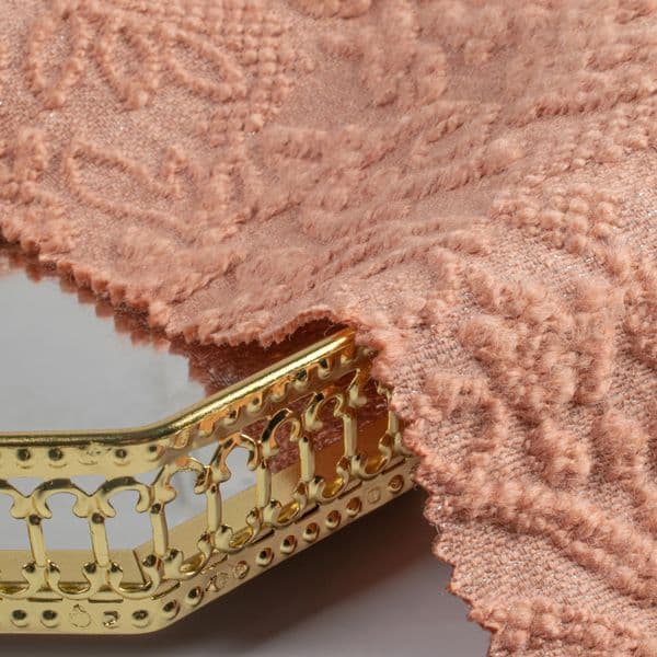Pink embossed wool-blend fabric with natural soft luster, ideal for autumn and winter coats 13329