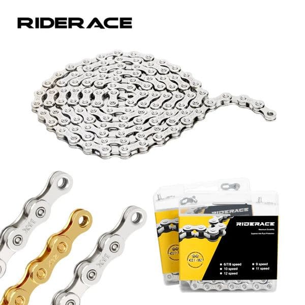 RIDERACE Bicycle Chain Ultralight 116L 8 9 10 11 12 Speed Silver Gold For Road Cycling Mountain MTB Bike Variable Link Chains 260513