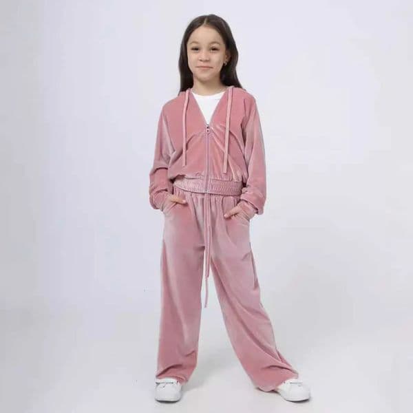 Designer 2026 baby Baby Autumn/Winter Polyester Baby Class A Girls' Sports Hat Velvet Suit Casual Hoodie Two-Piece Pantsuit