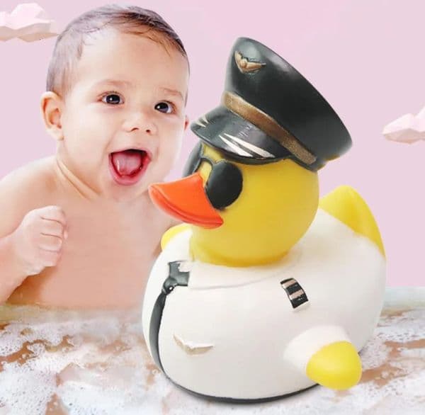2026 Bath Duck Toy Shower Water Floating Creative Pilot Style Rubber Baby Funny Toys Novelty Gift Free Shipping Shipping 03