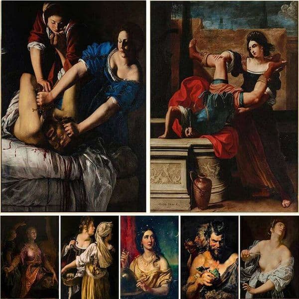 Renaissance Italian Baroque Vintage Feminist Poster Artemisia Gentileschi Artists Canvas Painting Wall Art for Room Home Decor 26Y0513