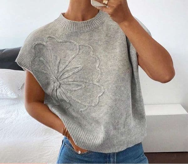 European And American Spring-Summer New Slim-Fit Solid Color Printed Women's Knitted Elegant Jacquard