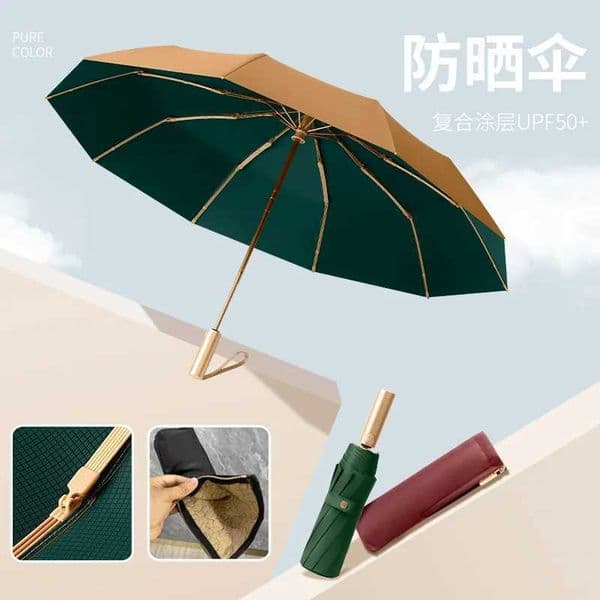 Windproof Automatic Business Umbrellas New Fabrics Sun UV UPF50 Protected Compact Folding Rain Umbrellas for Men and Women L260512